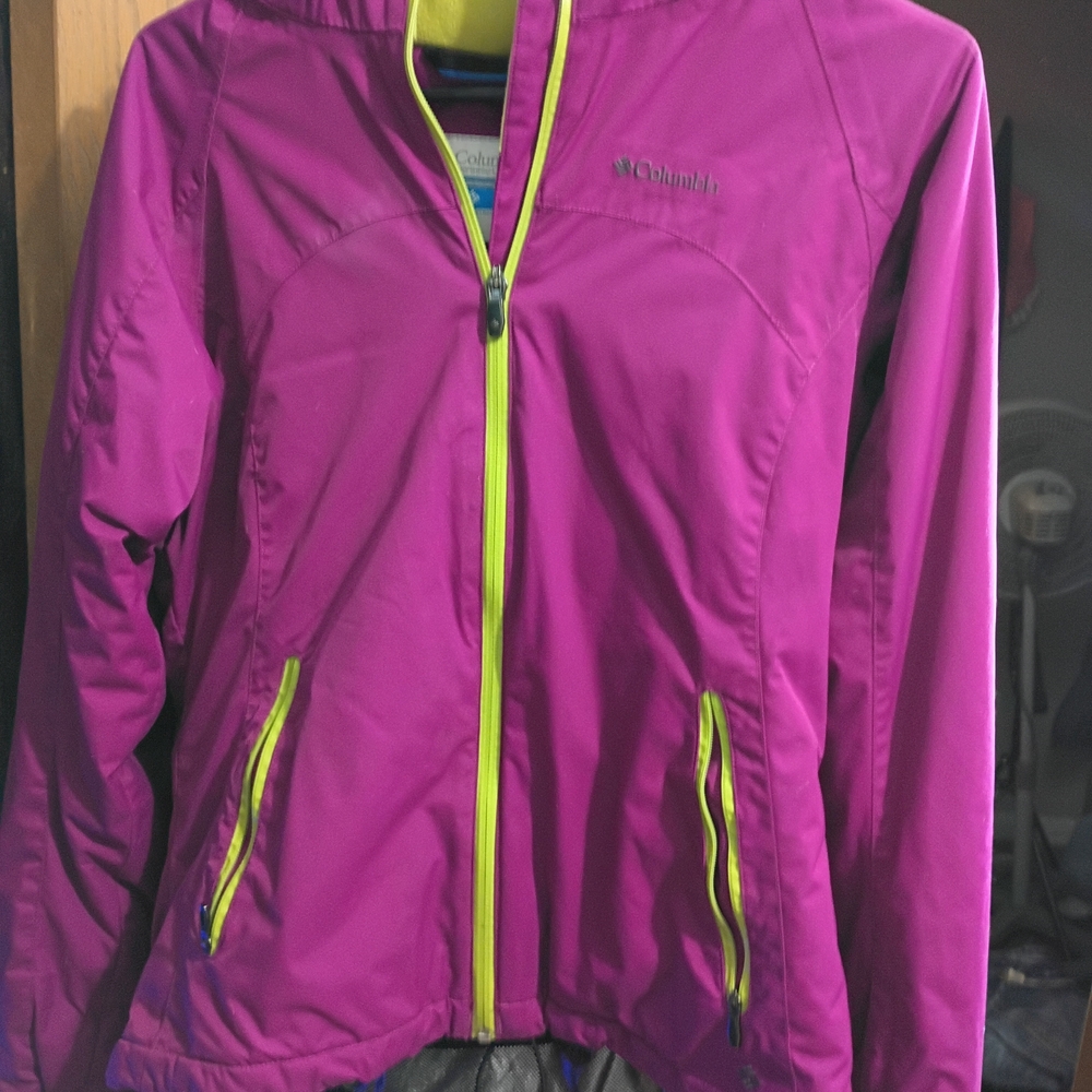 Columbia Pink Jacket with Yellow Accents